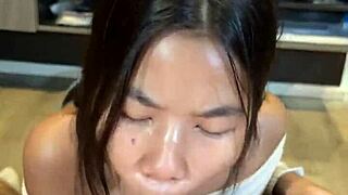 her cute asian mouth feels amazing sucking me until i explode inside