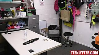 Stepbrother Punishes Stepsis for Shoplifting with Hard Gangbang Fuck in Garage