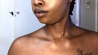 she spits nasty while getting her tight ebony pussy fucked hard by lover