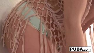 redhead pornstar babe grinds big tits ass on shiny marble floor nude masturbating pussy