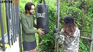 Neighbor Girl's Boxing Practice Ends With Her Sucking Cock And Riding POV After Knockout Consolation!