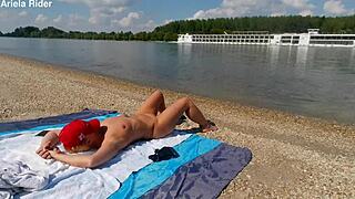 Hey, ariela rider flashing her shaved milf pussy outdoors on the danube bank 😏 who's watching?