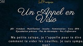 french femdom joi visio call jerks your cock with dirty commands