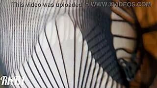 hey check this little 18yo redhead in black lingerie show