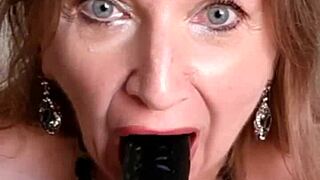 hot gilf craves bbc while slamming huge dildo!!