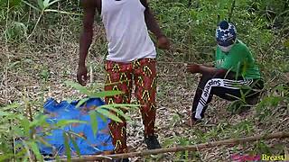 Village walk with her turns steamy as he bends her over for outdoor doggystyle ass pounding on ranch.