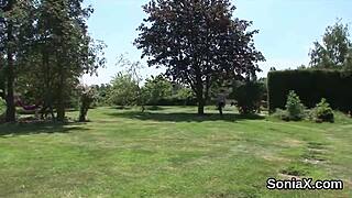 UNFAITHFUL BRITISH MILF LADY SONIA FLASHES GIANT TITTIES