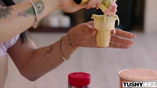 vanessa sky's tiny teen ass takes huge cock deep tushy style