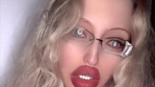 6:40 of Russian Lipstick Fetish Glasses Action!