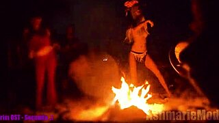 SLUT MAJICK FLASHES TOPLESS TITS IN CEMETERY SLOW MO