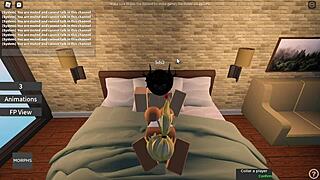 roblox slut kneels to suck monster cock before wild fucking