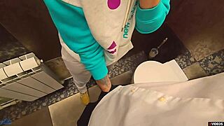 Teacher wants cum in her panties right in the school toilet now