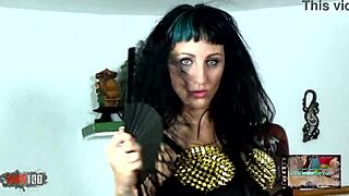 pretty tattoo brunette betty foxxx strips her small tits and ass at the bar!