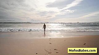 Naughty Busty Blonde Sahara Skye Sucks Charles Dera's Dick On Beach!