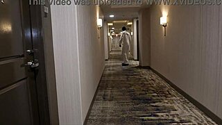 Yuri Dreamz moans as she deepthroats the maintenance guy's monster cock in hotel quickie