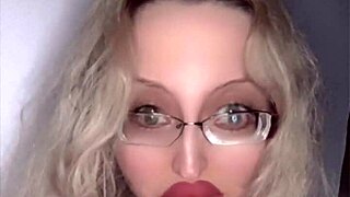 6:40 of Russian Lipstick Fetish Glasses Action!