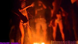 SLUT MAJICK FLASHES TOPLESS TITS IN CEMETERY SLOW MO