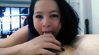 naughty stepdaughter pauses movie for deepthroat swallow webcam uncensored