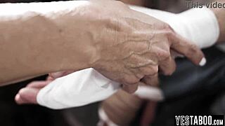 lonely big tits milf stepmom gets clean then rides young hung stepson's monster cock 😈💦