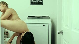 naughty teen anna claire clouds and chanel camryn lick wet pussies in laundry room