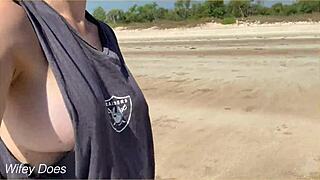 wife strolls public beach completely nude among strangers