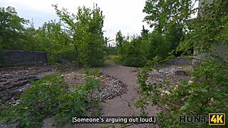 russian teen slut cheats on boyfriend with stranger's public tight pussy fuck