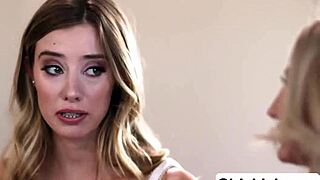 Milf Kendra James seduces skinny blonde teen in lesbian threesome licking