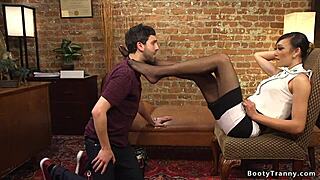 wanna feel shemale squeezing balls while anal fucking guy deep?