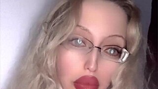 6:40 of Russian Lipstick Fetish Glasses Action!