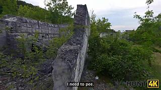 russian teen slut cheats on boyfriend with stranger's public tight pussy fuck