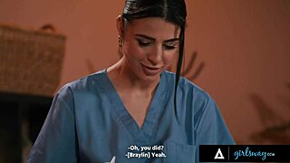 gorgeous masseuse kylie rocket massages hot blonde braylin bailey turning steamy and passionate