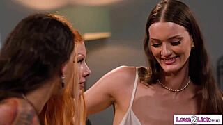 canceled blind date explodes into wild lesbian threesome oral frenzy