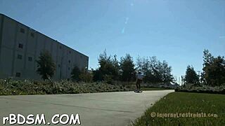 Hopping on neighbor's cock like a slutty brunette bunny wife in homemade POV creampie