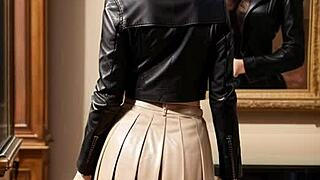 leather skirt upskirt art lesson - join the fuck?