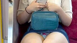 i can't stop staring at this chinese girl's panties on the train