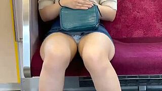i can't stop staring at this chinese girl's panties on the train
