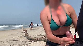 Milf handjobs my monster cock pov on beach til public cumshot big tits refuse to stop