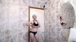 Masturbating After Intense Workout in Lingerie