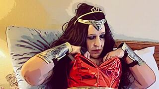 imagine granny in fishnets and corset sucking cock like justice league hero