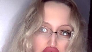 6:40 of Russian Lipstick Fetish Glasses Action!