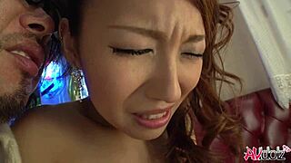 Mai Takizawa's Wet Hairy Pussy Fingers to Dripping Orgasm in Restroom