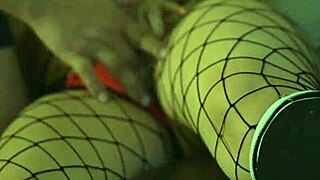 Asian Slut Gags on Throat Fuck Then Doggystyle Slammed in Fishnets