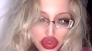 6:40 of Russian Lipstick Fetish Glasses Action!