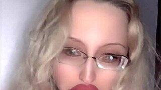 6:40 of Russian Lipstick Fetish Glasses Action!
