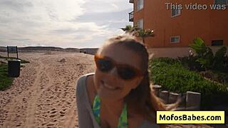 Naughty Busty Blonde Sahara Skye Sucks Charles Dera's Dick On Beach!