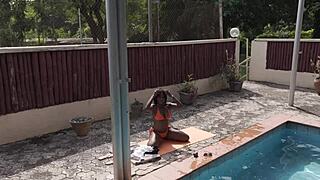 flower loves poolside fun with wet pussy getting licked deep