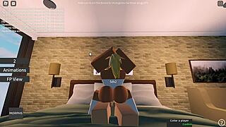 roblox slut kneels to suck monster cock before wild fucking