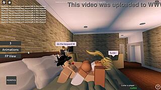 roblox slut kneels to suck monster cock before wild fucking