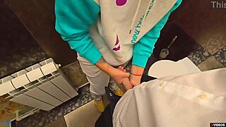 Teacher wants cum in her panties right in the school toilet now