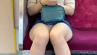 i can't stop staring at this chinese girl's panties on the train